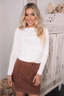 Bibliotec Skirt - Chocolate 11 Bibliotec Skirt - Chocolate -Reverse Sale Store 048A8478