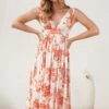 Aeva Dress - Orange Floral 1 Aeva Dress - Orange Floral -Reverse Sale Store Aeva Dress Orange Floral Dresses womens dresses womens clothing