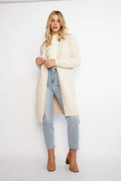 Aiko Cardigan - Oatmeal -Reverse Sale Store Aiko Cardigan Oatmeal Knitwear womens clothing 4