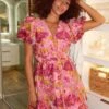 Alaika Dress - Pink Floral -Reverse Sale Store Alaika Dress Pink Floral Dresses womens dresses womens clothing