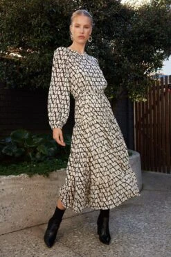 Althea Dress - Black Print