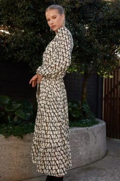 Althea Dress - Black Print -Reverse Sale Store Althea Dress Black Print Dresses womens dresses womens clothing 4