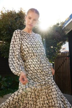 Althea Dress - Black Print -Reverse Sale Store Althea Dress Black Print Dresses womens dresses womens clothing 7