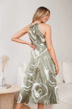 Amarey Dress - Olive Print -Reverse Sale Store Amarey Dress Olive Print Dresses womens dresses womens clothing 6