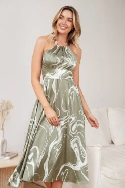 Amarey Dress - Olive Print