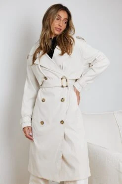 Ancilla Trench Coat - Stone