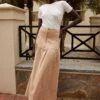 Ardelle Skirt - Beige -Reverse Sale Store ArdelleSkirt BeigeK1496114A8172