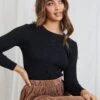 Basa Knit Top - Black -Reverse Sale Store Basa Knit Top Black Knitwear womens clothing