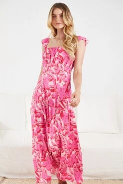 Basha Dress - Pink Print 12 Basha Dress - Pink Print -Reverse Sale Store Basha Dress Pink Print Dresses womens dresses womens clothing 4