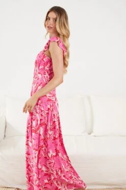 Basha Dress - Pink Print 13 Basha Dress - Pink Print -Reverse Sale Store Basha Dress Pink Print Dresses womens dresses womens clothing 5