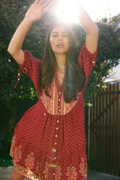 Bibiane Dress - Red Print -Reverse Sale Store Bibiane Dress Red Print Dresses womens dresses womens clothing 4