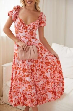 Calisha Dress - Pink Floral -Reverse Sale Store Calisha Dress Pink Floral Dresses womens dresses womens clothing 3