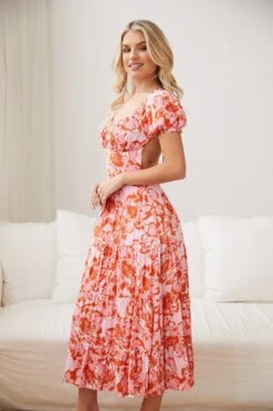 Calisha Dress - Pink Floral -Reverse Sale Store Calisha Dress Pink Floral Dresses womens dresses womens clothing 5