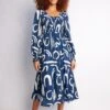 Caprice Dress - Navy Print 1 Caprice Dress - Navy Print -Reverse Sale Store Caprice Dress Navy Print Dresses womens dresses womens clothing