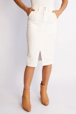 Caristona Skirt - White Denim
