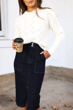 Caristona Skirt - Indigo Denim -Reverse Sale Store CaristonaSkirt IndigoDenimCGK1611114A6719