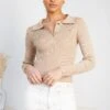 Ceda Knit Top - Camel -Reverse Sale Store Ceda Knit Top Camel Tops womens clothing