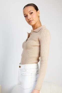 Ceda Knit Top - Camel 12 Ceda Knit Top - Camel -Reverse Sale Store Ceda Knit Top Camel Tops womens clothing 5