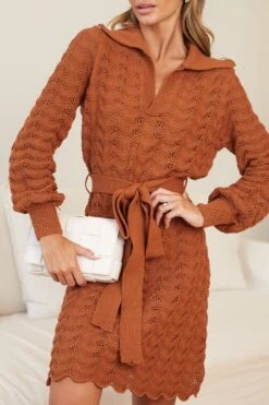 Chana Knit Dress - Chocolate