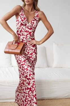 Charlette Dress - Red Print -Reverse Sale Store Charlette Dress Red Print Dresses womens dresses womens clothing 3