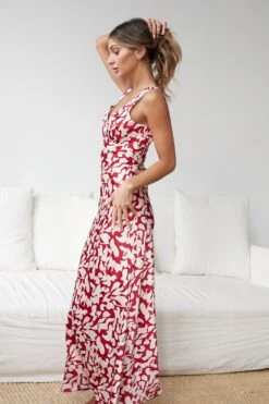 Charlette Dress - Red Print -Reverse Sale Store Charlette Dress Red Print Dresses womens dresses womens clothing 5