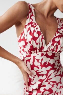 Charlette Dress - Red Print -Reverse Sale Store Charlette Dress Red Print Dresses womens dresses womens clothing 7