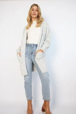 Clynten Cardigan - Grey -Reverse Sale Store Clynten Cardigan Grey Knitwear womens clothing 4