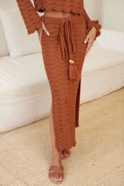 Crescencia Knit Skirt - Chocolate