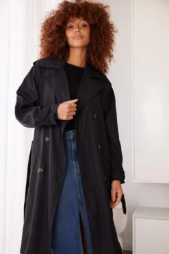 Dahrah Trench Coat - Black