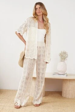 Daryllyn Crochet Pants - Beige