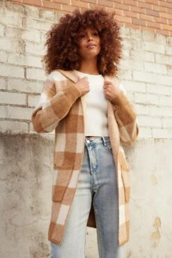 Derissa Cardigan - Camel Check