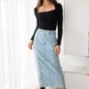 Deven Skirt - Blue Denim 1 Deven Skirt - Blue Denim -Reverse Sale Store DevenSkirt BlueDenimSN0191B4239