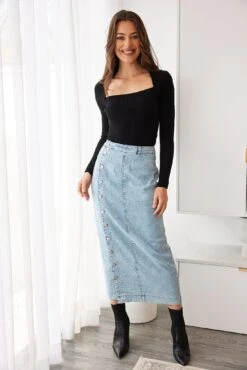 Deven Skirt - Blue Denim