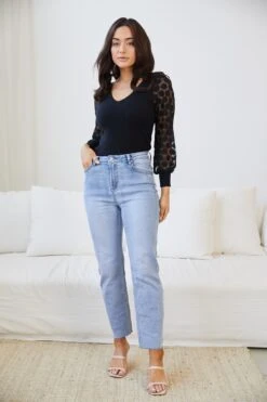 Elaia Knit Top - Black -Reverse Sale Store Elaia Top Black Tops womens clothing 5