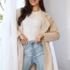 Elkana Coatigan - Beige -Reverse Sale Store Elkana Coatigan Beige Coats womens clothing