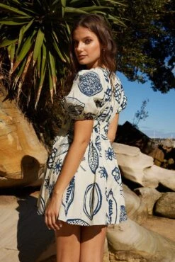 Erline Dress - Blue Print -Reverse Sale Store Erline Dress Blue Print Dresses womens dresses womens clothing 9