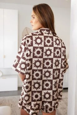 Everleigh Shorts - Brown Print -Reverse Sale Store Everleigh Shorts Brown Print Shorts womens clothing 6