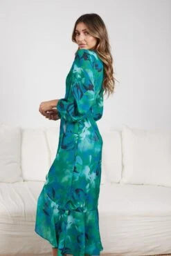 Evy Dress - Green Floral -Reverse Sale Store Evy Dress Green Floral Dresses womens dresses womens clothing 3