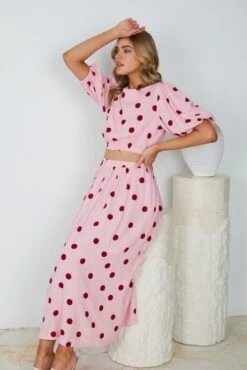 Feza Skirt - Pink Spot 15 Feza Skirt - Pink Spot -Reverse Sale Store Feza Skirt Pink Spot Skirts womens clothing 19