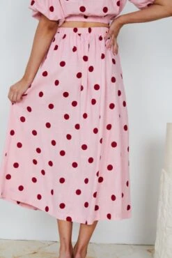 Feza Skirt - Pink Spot 14 Feza Skirt - Pink Spot -Reverse Sale Store Feza Skirt Pink Spot Skirts womens clothing 3