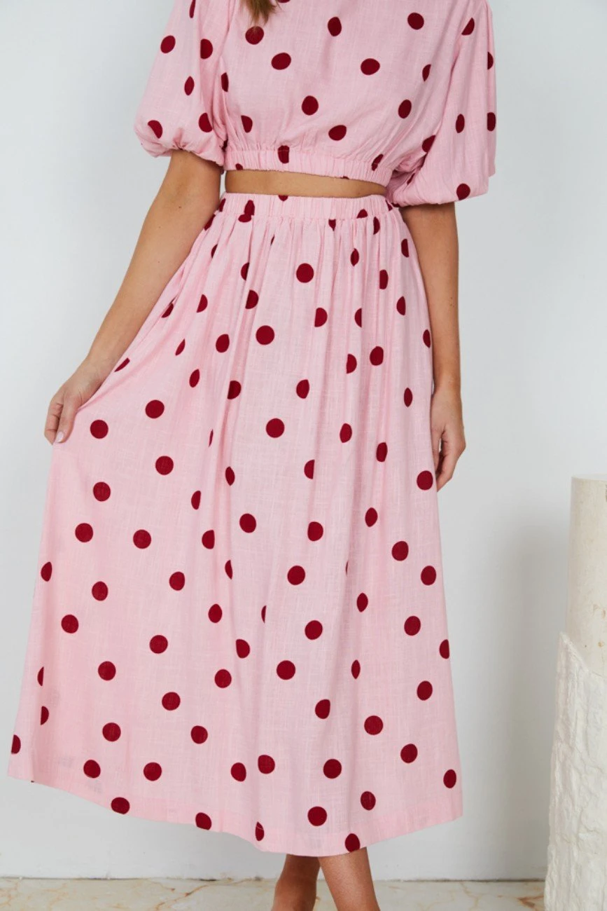 Feza Skirt - Pink Spot 4 Feza Skirt - Pink Spot - Image 2