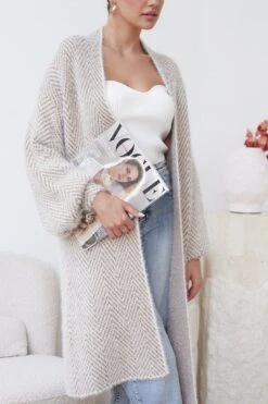 Genta Cardigan - Beige Print