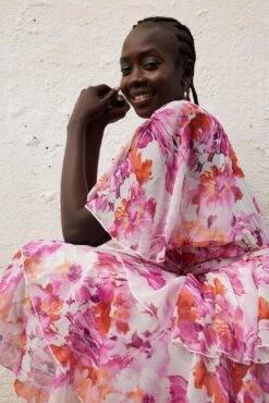 Geronia Dress - Pink Floral 16 Geronia Dress - Pink Floral -Reverse Sale Store Geronia Dress Pink Floral Dresses womens dresses womens clothing 5