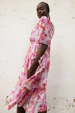 Geronia Dress - Pink Floral 18 Geronia Dress - Pink Floral -Reverse Sale Store Geronia Dress Pink Floral Dresses womens dresses womens clothing 7