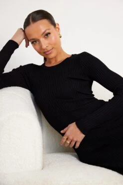 Gila Knit Dress - Black -Reverse Sale Store Gila Knit Dress Black Dresses womens dresses womens clothing 3