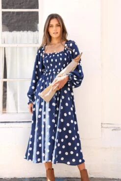 Gregoria Dress - Navy Spot