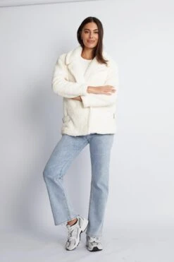 Grizelda Teddy Jacket - White -Reverse Sale Store Grizelda Teddy Jacket White Jackets womens clothing 4