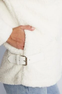 Grizelda Teddy Jacket - White -Reverse Sale Store Grizelda Teddy Jacket White Jackets womens clothing 7