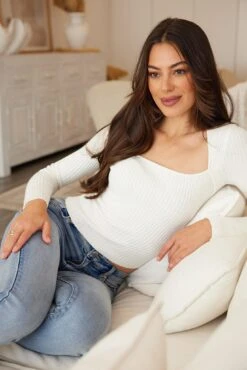 Hazeline Knit Top - White -Reverse Sale Store Hazeline Knit Top White Tops womens clothing 3