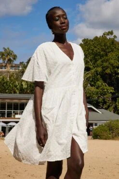 Jaydenne Dress - White Spot -Reverse Sale Store Jaydenne Dress White Spot Dresses womens dresses womens clothing 2